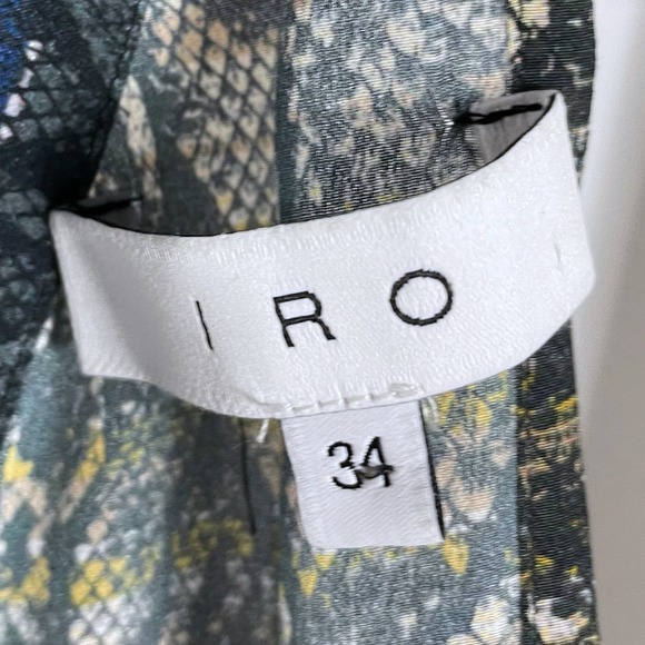 IRO Toledo Snake Print Halter Top Silk Sz‎ 34 EU / 2 US Ruffle Hem V-Neck - Picture 8 of 10